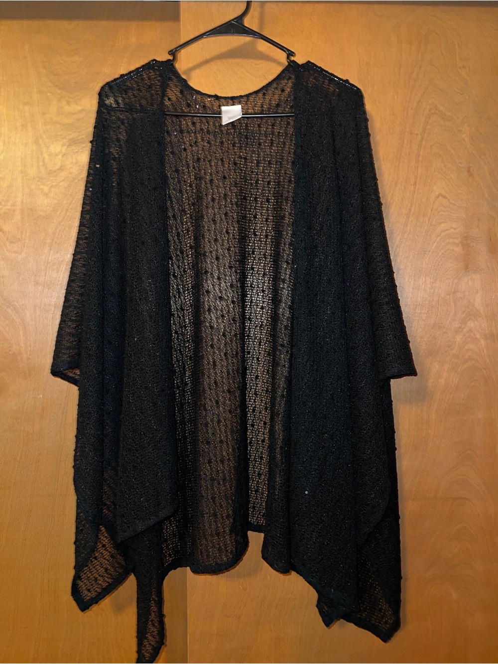 Black Open Knit Women's Sweater Cardigan